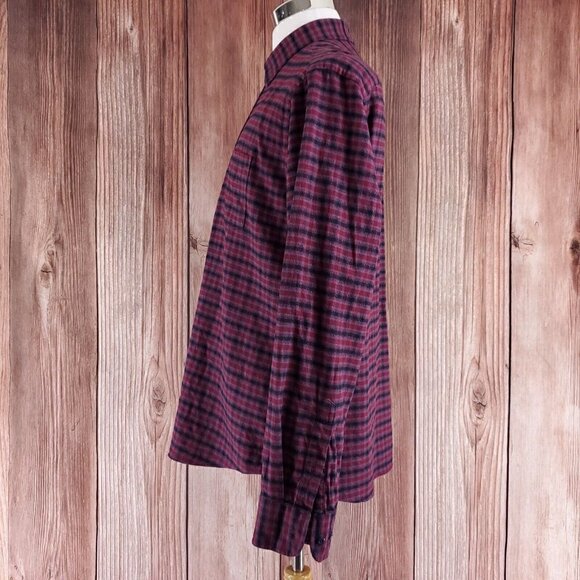 UNTUCKit Calder Mens Size XL Red Black Plaid Flannel Long Sleeve Button Up Shirt - Picture 3 of 16
